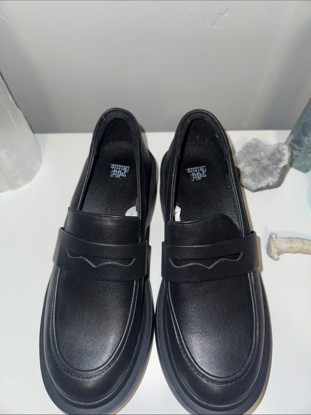 Women’s Black Platform Penny Loafers Size 7.5 Wild Fable - Picture 2 of 4